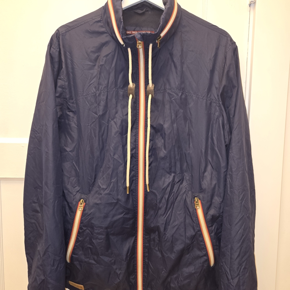Jack & Jones Navy Windbreaker with Orange Accents